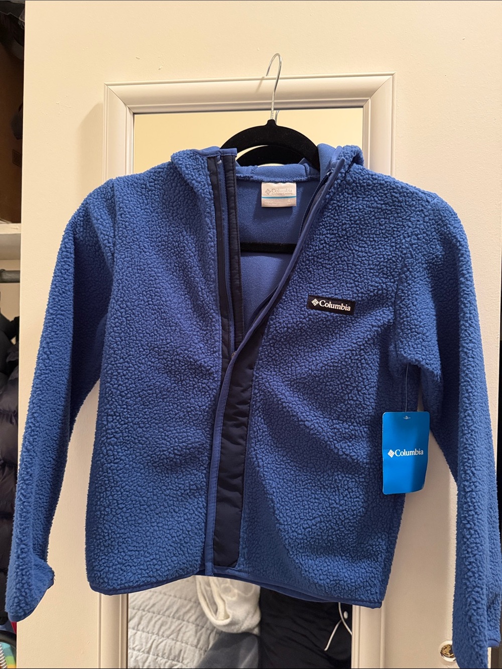 Columbia Kids Blue Hooded Sherpa Fleece Jacket
